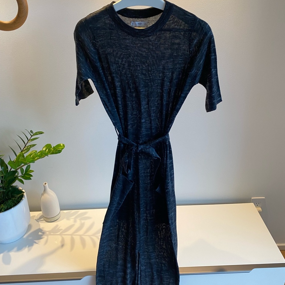 Soft grey knit maxi dress